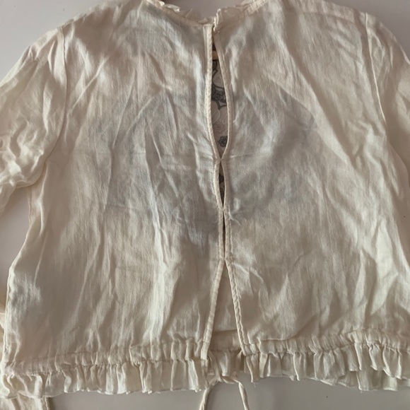 ZARA blouse embroidered top long sleeve - Picture 7 of 14